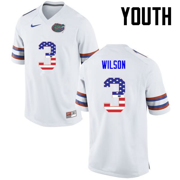 NCAA Florida Gators Marco Wilson Youth #3 USA Flag Fashion Nike White Stitched Authentic College Football Jersey NPS7564KC
